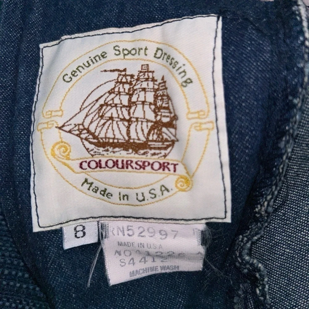 Vtg 80’s Size 8 Blue Jean Dress With Ruffles From Genuine Sport Dressing - Picture 8 of 8